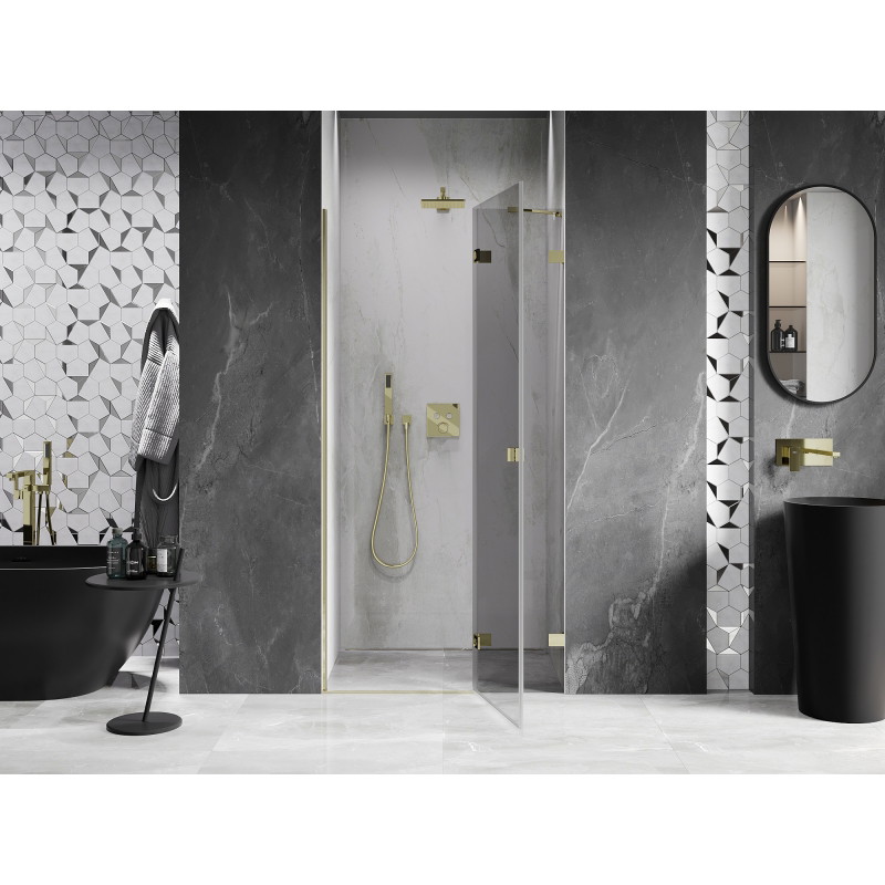 Mexen Lunar Duschdrehtür rechts 70 cm, transparent, gold - 834-070-000-50-00-P