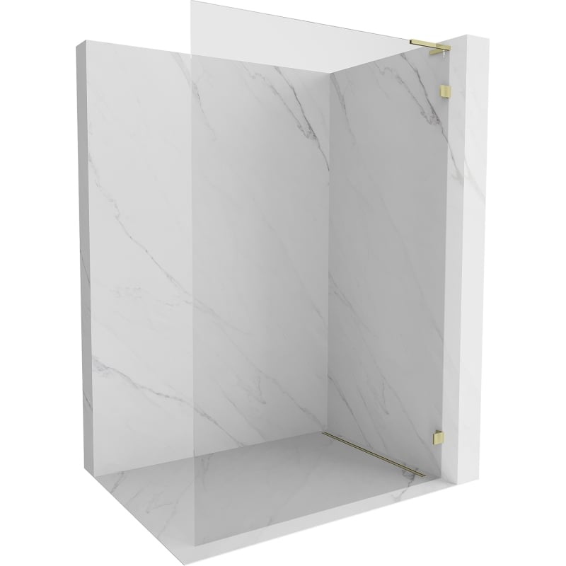 Mexen Lunar L Duschwand Walk-in rechts 70 x 200 cm, transparent 8 mm, gold - 830L-070-000-50-00-P