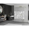 Mexen Kioto freistehende Duschwand 120 x 200 cm, weißes Muster 8 mm, Gold - 800-120-002-50-85