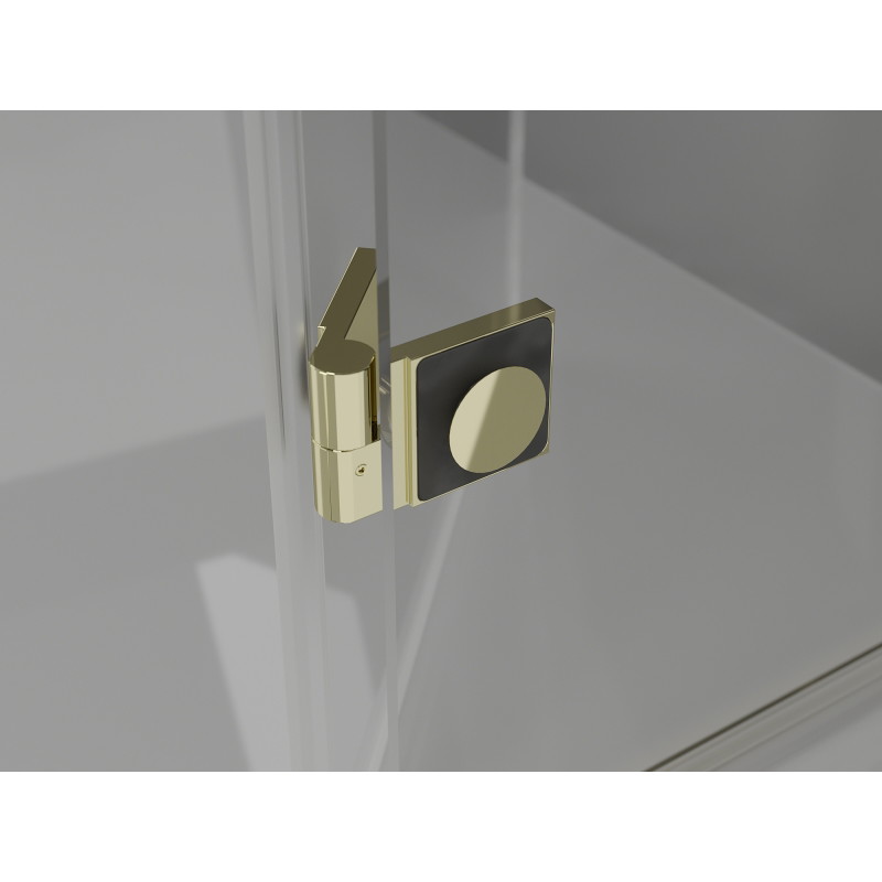 Mexen Lunar Duschdrehür rechts 120 cm, transparent, gold - 834-120-000-50-00-P