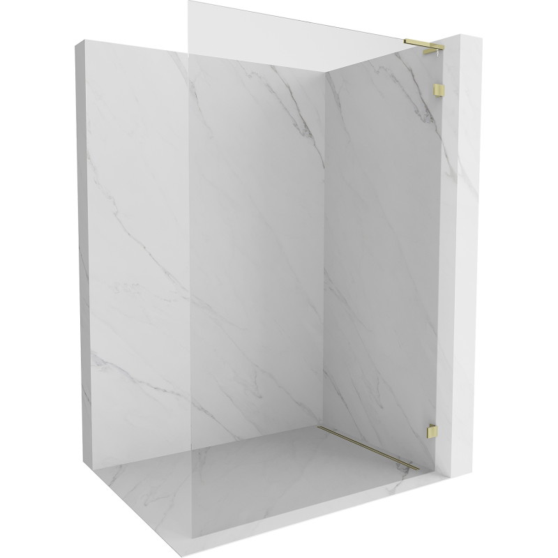 Mexen Lunar L Duschwand Walk-in rechts 100 x 200 cm, transparent 8 mm, gold - 830L-100-000-50-00-P