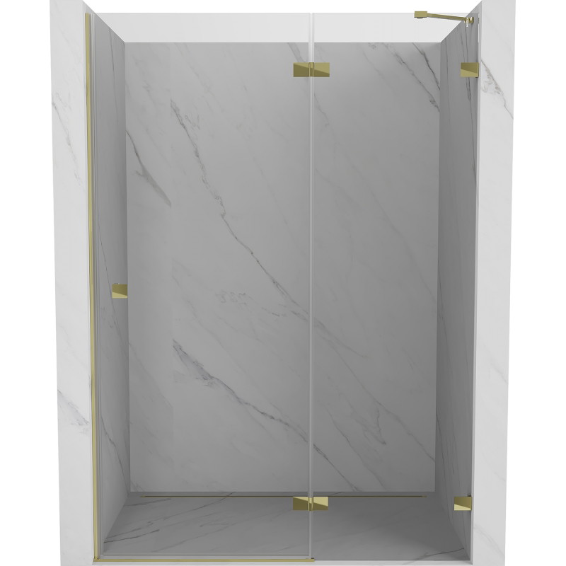 Mexen Lunar Duschdrehtür rechts 130 cm, transparent, gold - 834-130-000-50-00-P