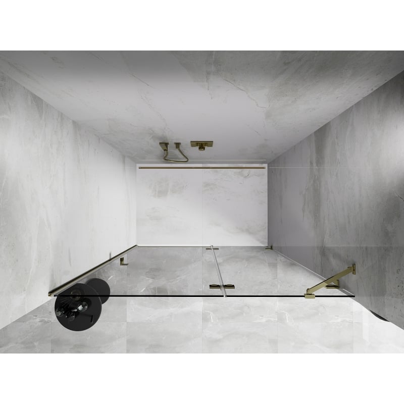 Mexen Lunar Duschdrehtür rechts 130 cm, transparent, gold - 834-130-000-50-00-P
