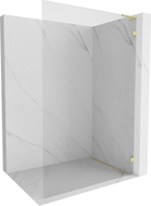 Mexen Lunar L Duschwand Walk-in rechts 50 x 200 cm, transparent 8 mm, gold gebürstet - 830L-050-000-55-00-P