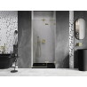 Mexen Lunar Duschtür schwenkbar rechts 90 cm, transparent, gold gebürstet - 834-090-000-55-00-P