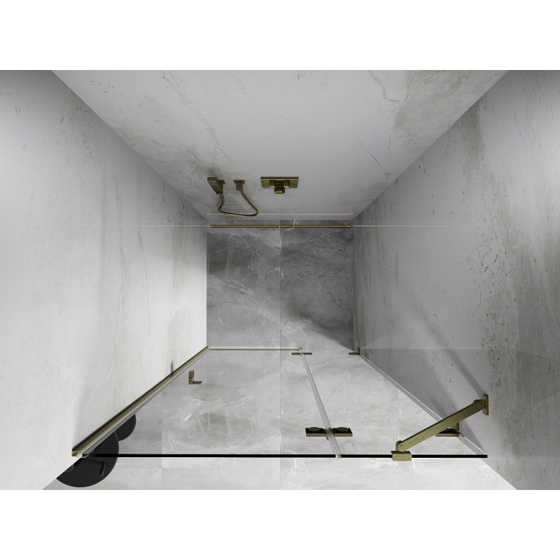 Mexen Lunar Duschdrehtür rechts 95 cm, transparent, gebürstetes Gold - 834-095-000-55-00-P