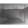 Mexen Kioto freistehende Duschwand 130 x 200 cm, weißes Muster 8 mm, Roségold - 800-130-002-60-85