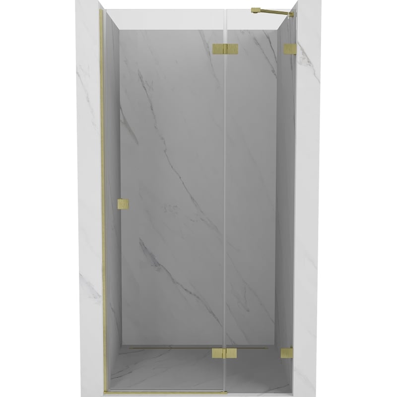 Mexen Lunar Duschdrehtür rechtsseitig 115 cm, transparent, gebürstetes Gold - 834-115-000-55-00-P