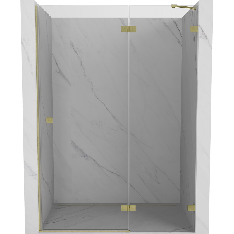 Mexen Lunar Duschdrehtür rechts 130 cm, transparent, gebürstet gold - 834-130-000-55-00-P