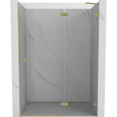 Mexen Lunar Duschdrehtür rechts 130 cm, transparent, gebürstet gold - 834-130-000-55-00-P