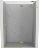 Mexen Lunar Duschdrehtür rechts 130 cm, transparent, gebürstet gold - 834-130-000-55-00-P