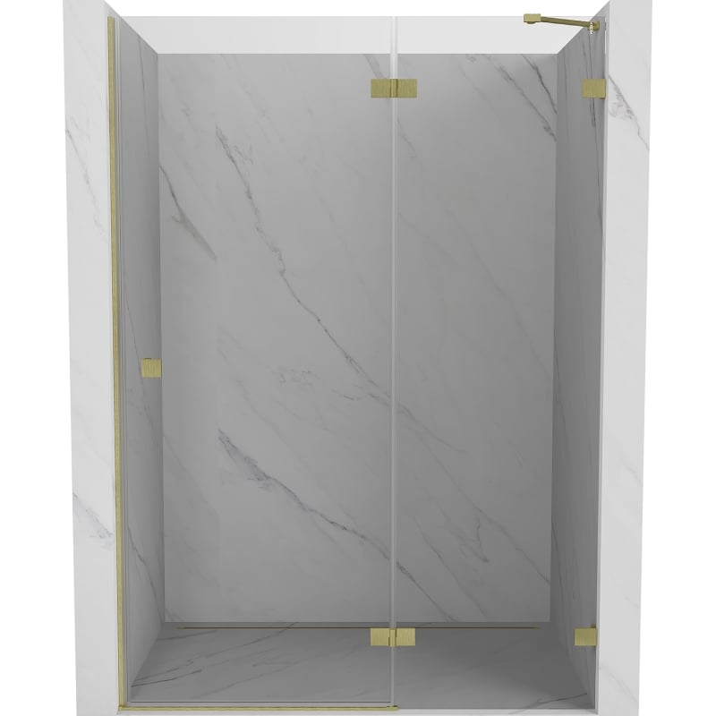 Mexen Lunar Duschdrehtür rechts 135 cm, transparent, gebürstetes Gold - 834-135-000-55-00-P