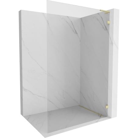 Mexen Lunar L Duschwand Walk-in rechts 110 x 200 cm, transparent 8 mm, gold gebürstet - 830L-110-000-55-00-P