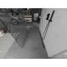 Mexen Kioto freistehende Duschwand 130 x 200 cm, weißes Muster 8 mm, schwarz - 800-130-002-70-85