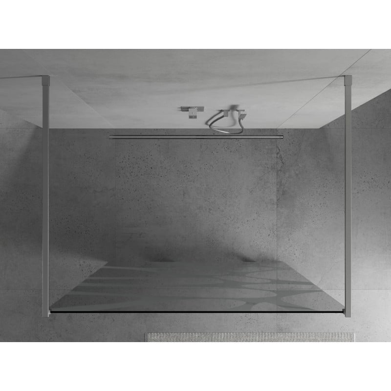 Mexen Kioto Freistehende Duschwand 110 x 200 cm, weiße Welle 8 mm, Chrom - 800-110-002-01-97