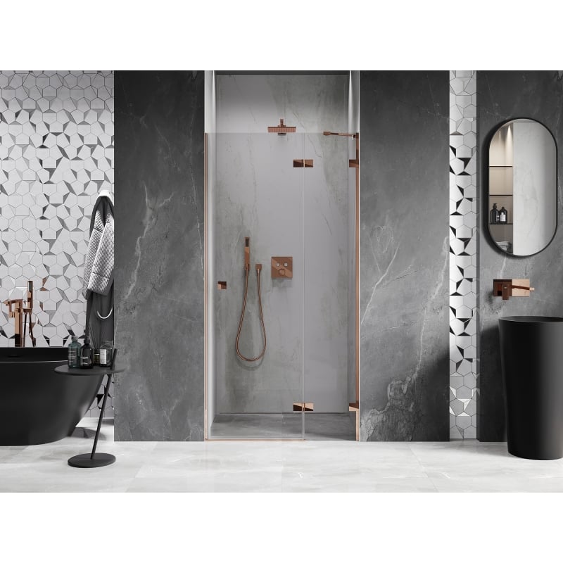 Mexen Lunar Duschdrehtür rechts 120 cm, transparent, Roségold - 834-120-000-60-00-P