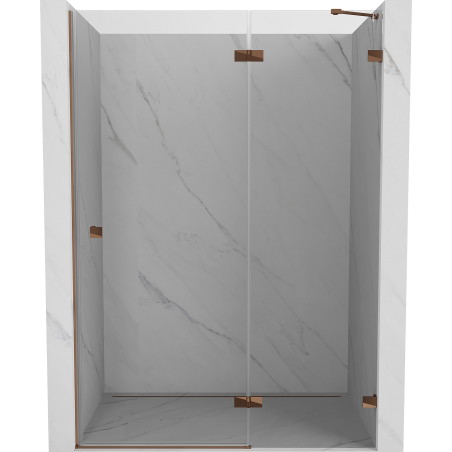 Mexen Lunar Duschdrehtür rechts 130 cm, transparent, Roségold - 834-130-000-60-00-P