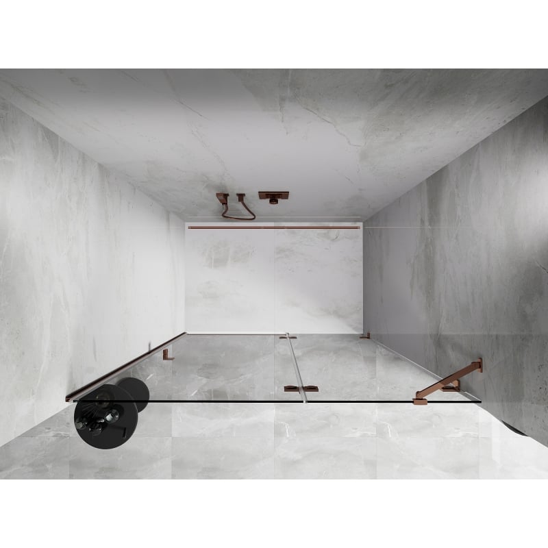 Mexen Lunar Duschdrehtür rechts 130 cm, transparent, Roségold - 834-130-000-60-00-P