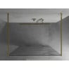 Mexen Kioto Freistehende Duschwand 100 x 200 cm, weiße Welle 8 mm, gold - 800-100-002-50-97
