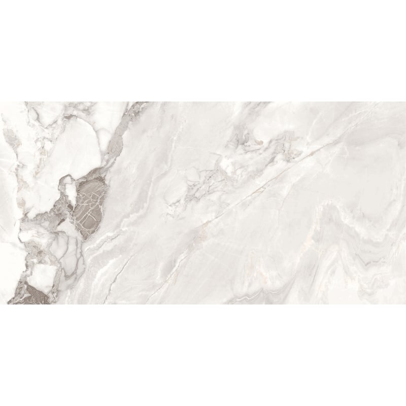 Mexen Limos Weiß glasierte Feinsteinzeugplatten rek. G1, Boden-Wandfliese 120 x 60 cm, Hochglanz - TL127-120-060-03