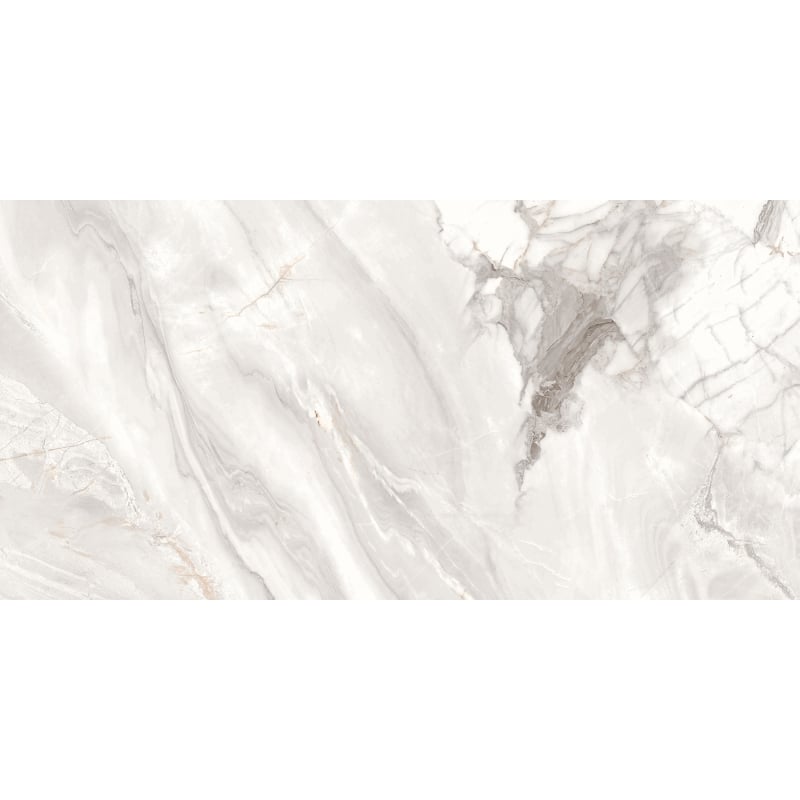 Mexen Limos Weiß glasierte Feinsteinzeugplatten rek. G1, Boden-Wandfliese 120 x 60 cm, Hochglanz - TL127-120-060-03