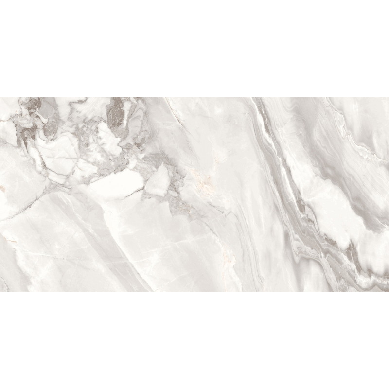 Mexen Limos Weiß glasierte Feinsteinzeugplatten rek. G1, Boden-Wandfliese 120 x 60 cm, Hochglanz - TL127-120-060-03