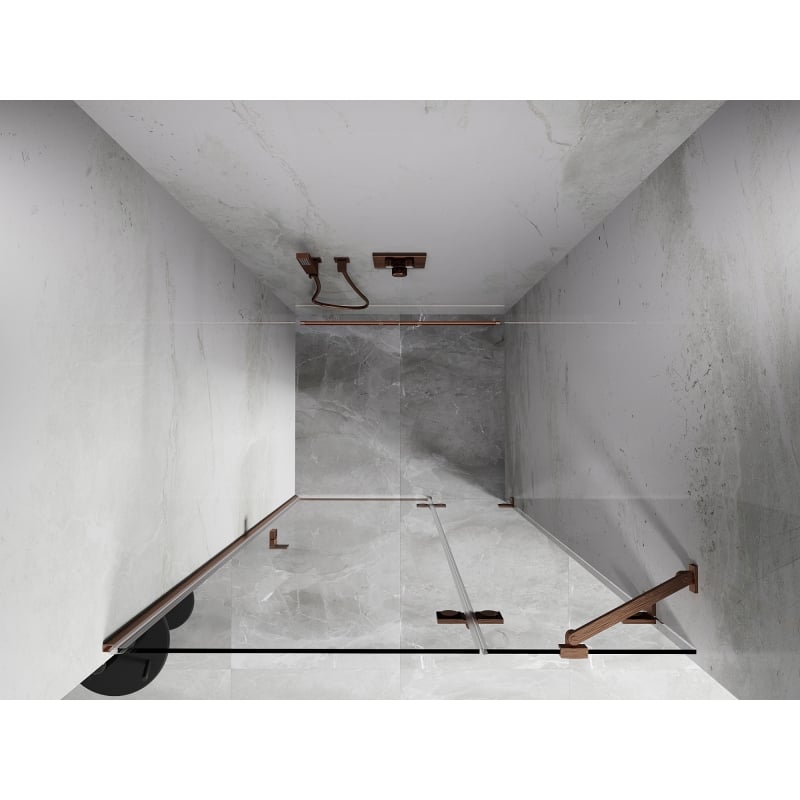 Mexen Lunar Duschpendeltür rechts 80 cm, transparent, gebürstetes Kupfer - 834-080-000-65-00-P