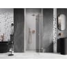Mexen Lunar Duschdrehtür rechts 85 cm, transparent, gebürstetes Kupfer - 834-085-000-65-00-P