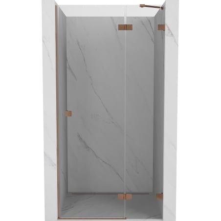 Mexen Lunar Duschdrehtür rechts 90 cm, transparent, gebürstetes Kupfer - 834-090-000-65-00-P
