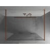 Mexen Kioto Freistehende Duschwand 100 x 200 cm, weiße Welle 8 mm, Roségold - 800-100-002-60-97