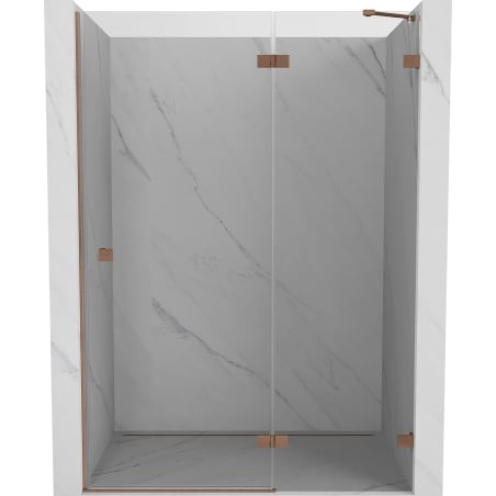 Mexen Lunar Duschdrehtür rechts 135 cm, transparent, gebürstetes Kupfer - 834-135-000-65-00-P