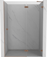 Mexen Lunar Duschdrehtür rechts 135 cm, transparent, gebürstetes Kupfer - 834-135-000-65-00-P