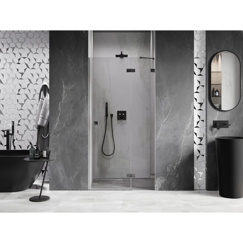 Mexen Lunar Dusch-Tür, rechts öffnend, 120 cm, transparent, gungray gebürstet - 834-120-000-66-00-P