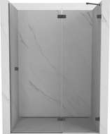 Mexen Lunar Duschtür schwenkbar rechts 130 cm, transparent, gun gray gebürstet - 834-130-000-66-00-P