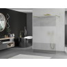 Mexen Kioto freistehende Duschwand 140 x 200 cm, transparent/Eisglas 8 mm, gold - 800-140-002-50-35