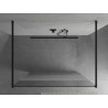 Mexen Kioto freistehende Duschwand 140 x 200 cm, transparent/mattiert 8 mm, schwarz - 800-140-002-70-35