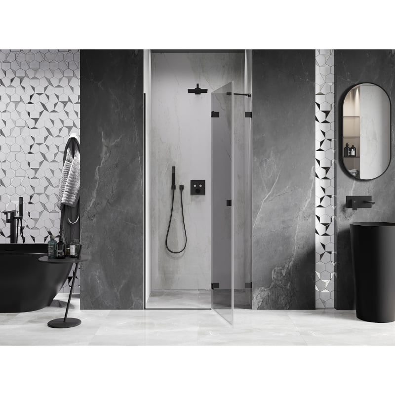 Mexen Lunar Duschdrehtür rechts 70 cm, transparent, schwarz - 834-070-000-70-00-P
