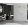 Mexen Kioto freistehende Duschwand 110 x 200 cm, Milchglas 8 mm, Gold - 800-110-002-50-30