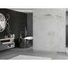Mexen Kioto freistehende Duschwand 100 x 200 cm, mattiertes 8 mm Glas, gold - 800-100-002-50-30