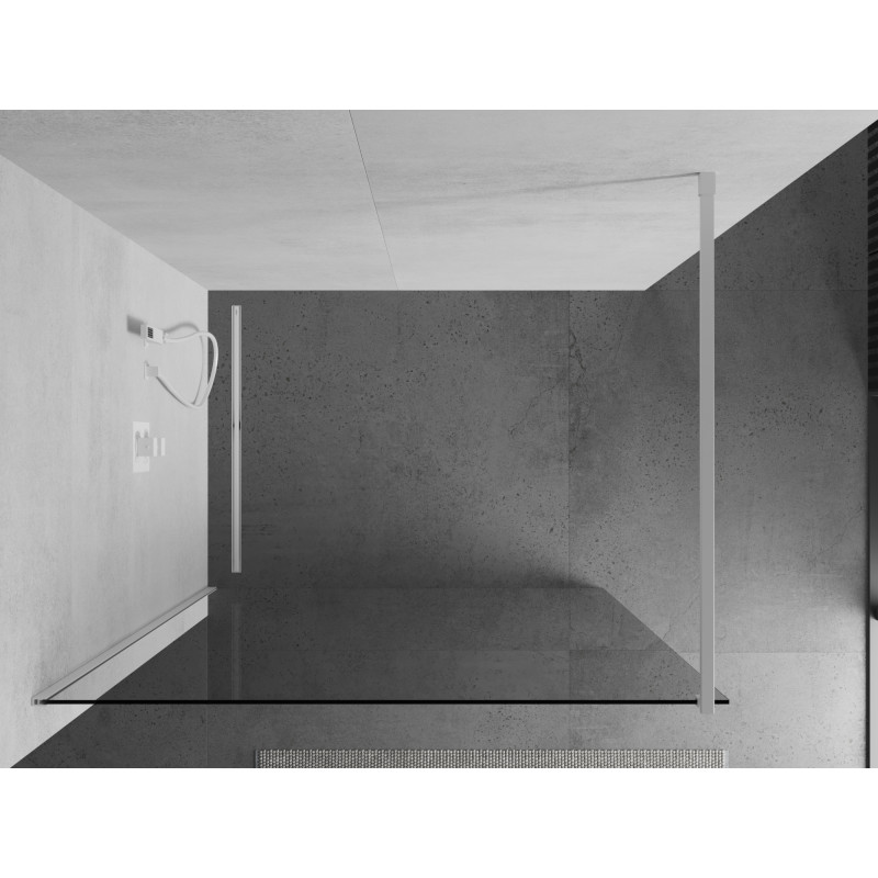 Mexen Kioto Duschwand Walk-in 90 x 200 cm, transparent 8 mm, weiß - 800-090-101-20-00