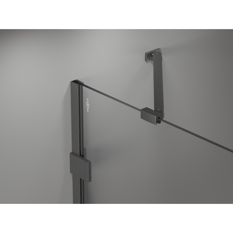 Mexen Lunar Duschdrehtür Rechtsanschlag 135 cm, transparent, Gun Metal - 834-135-000-95-00-P