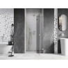 Mexen Lunar Duschdrehtür rechts 70 cm, transparent, gebürsteter Nickel - 834-070-000-97-00-P