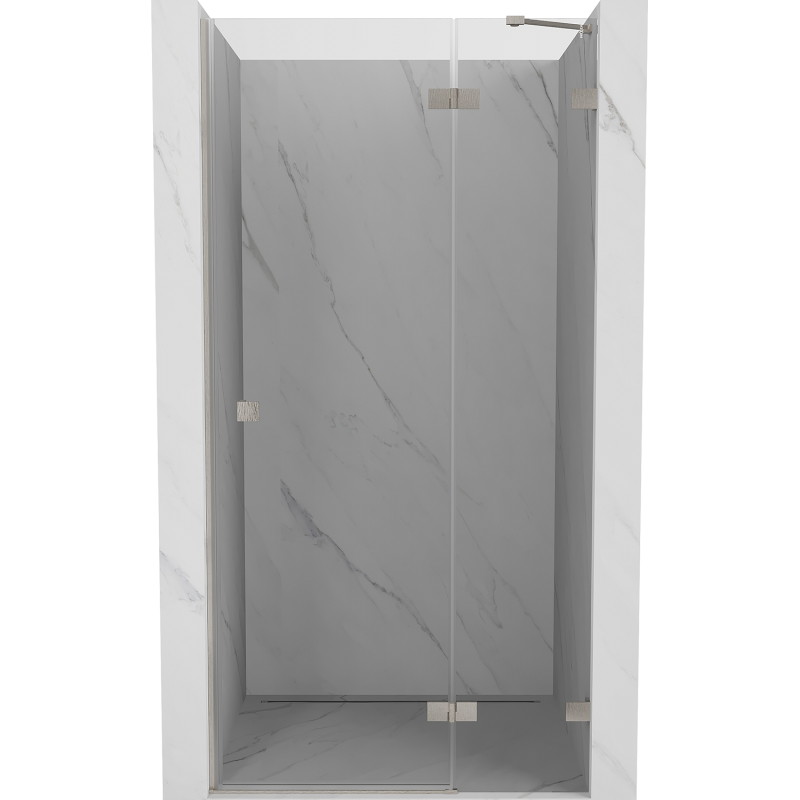 Mexen Lunar Duschdrehtür rechts 100 cm, transparent, gebürstetes Nickel - 834-100-000-97-00-P