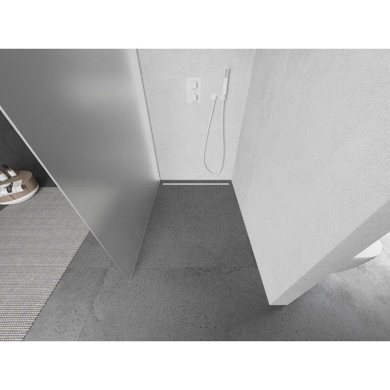 Mexen Kioto Duschwand Walk-in 70 x 200 cm, 8 mm mattiert, weiß - 800-070-101-20-30
