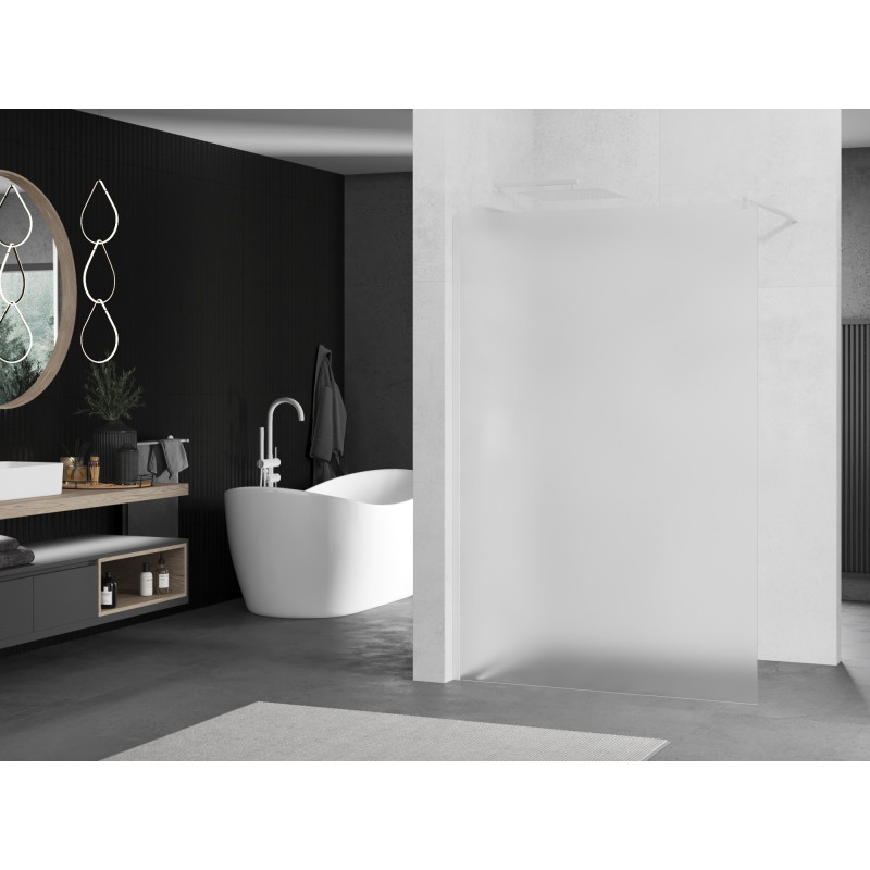 Mexen Kioto Duschwand Walk-in 70 x 200 cm, Milchglas 8 mm, weiß - 800-070-101-20-30