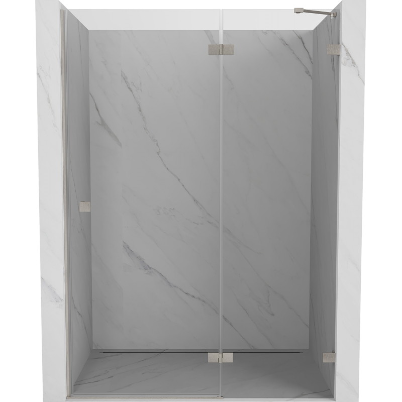 Mexen Lunar Duschdrehtür rechts 130 cm, transparent, gebürsteter Nickel - 834-130-000-97-00-P