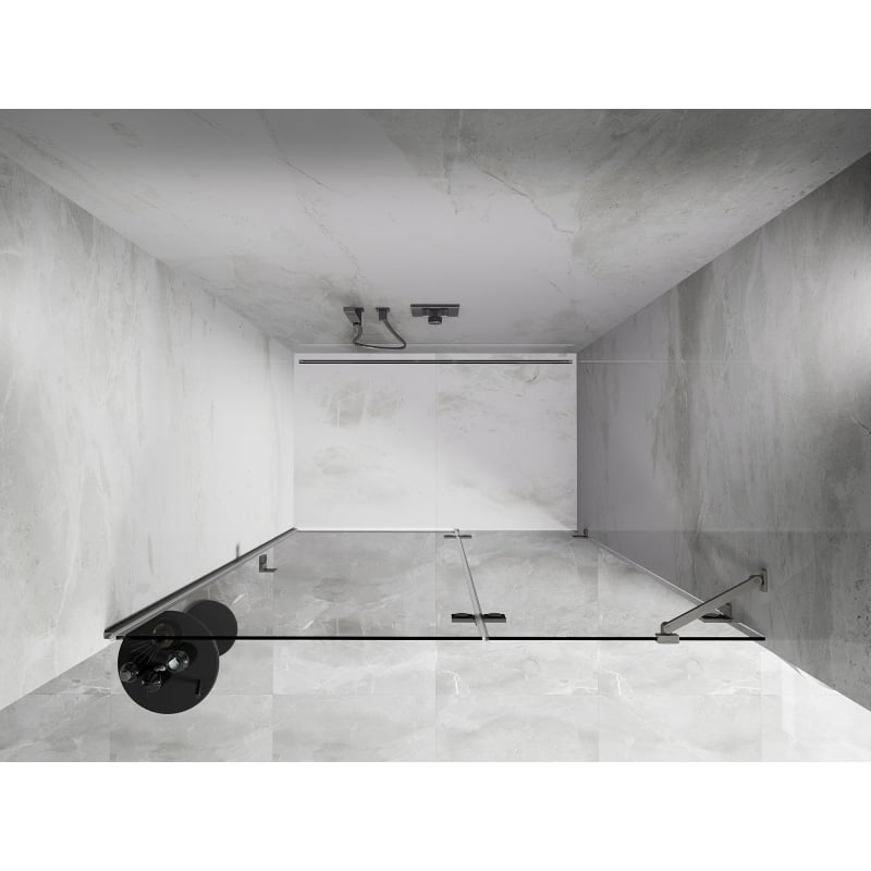 Mexen Lunar Duschdrehtür rechts 130 cm, transparent, gebürsteter Nickel - 834-130-000-97-00-P