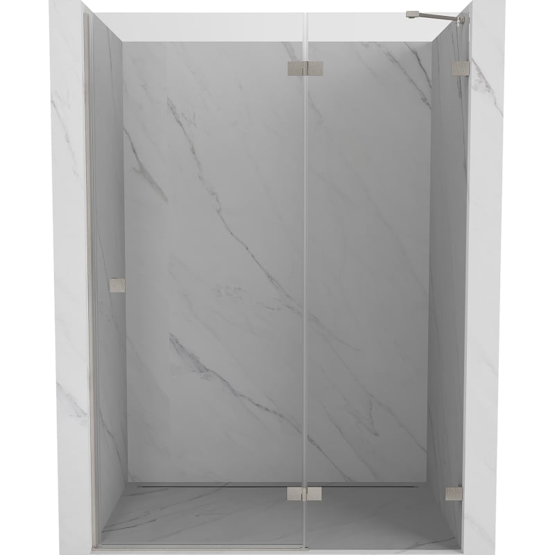 Mexen Lunar Duschdrehtür rechts 135 cm, transparent, gebürstetes Nickel - 834-135-000-97-00-P