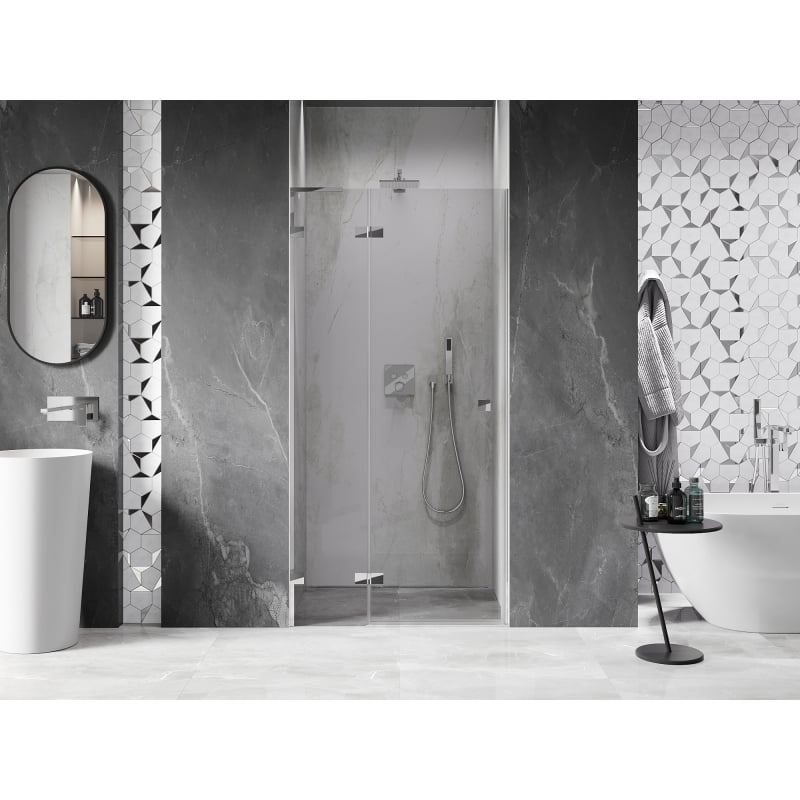 Mexen Lunar L Duschtür, links anschlagbar, 110 cm, transparent, Chrom - 834L-110-000-01-00-L