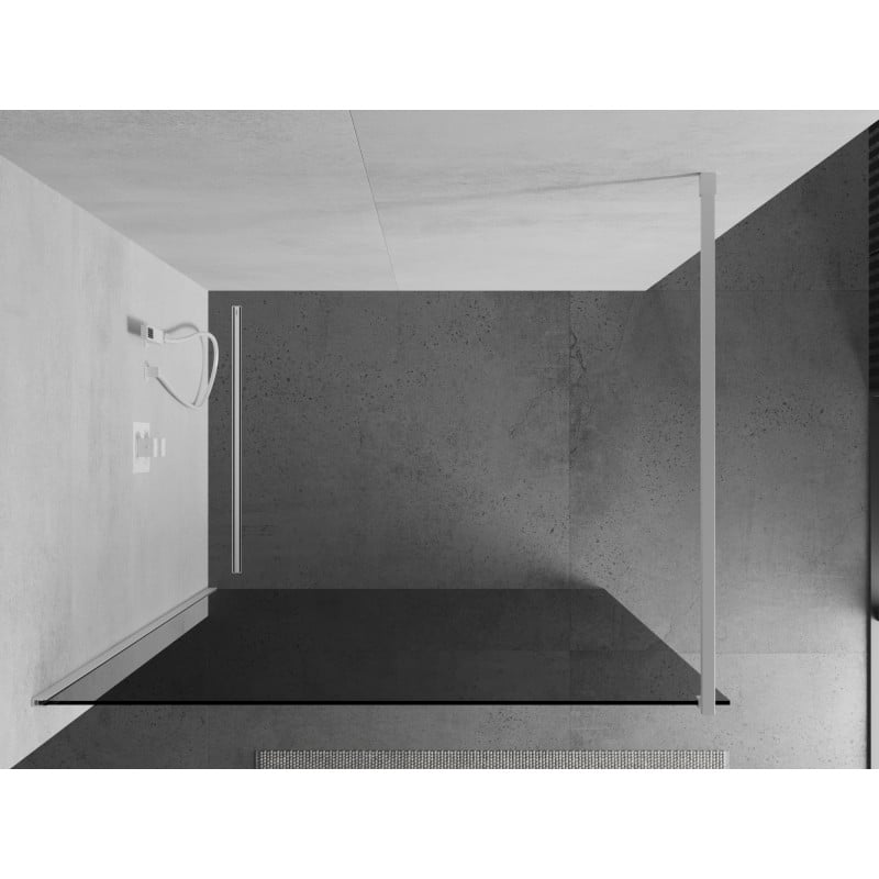 Mexen Kioto Duschwand Walk-In 70 x 200 cm, Grafit 8 mm, Weiß - 800-070-101-20-40